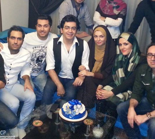 فرزاد حسني و همسرش در شب نشيني به مناسبت تولد آزاده نامداري