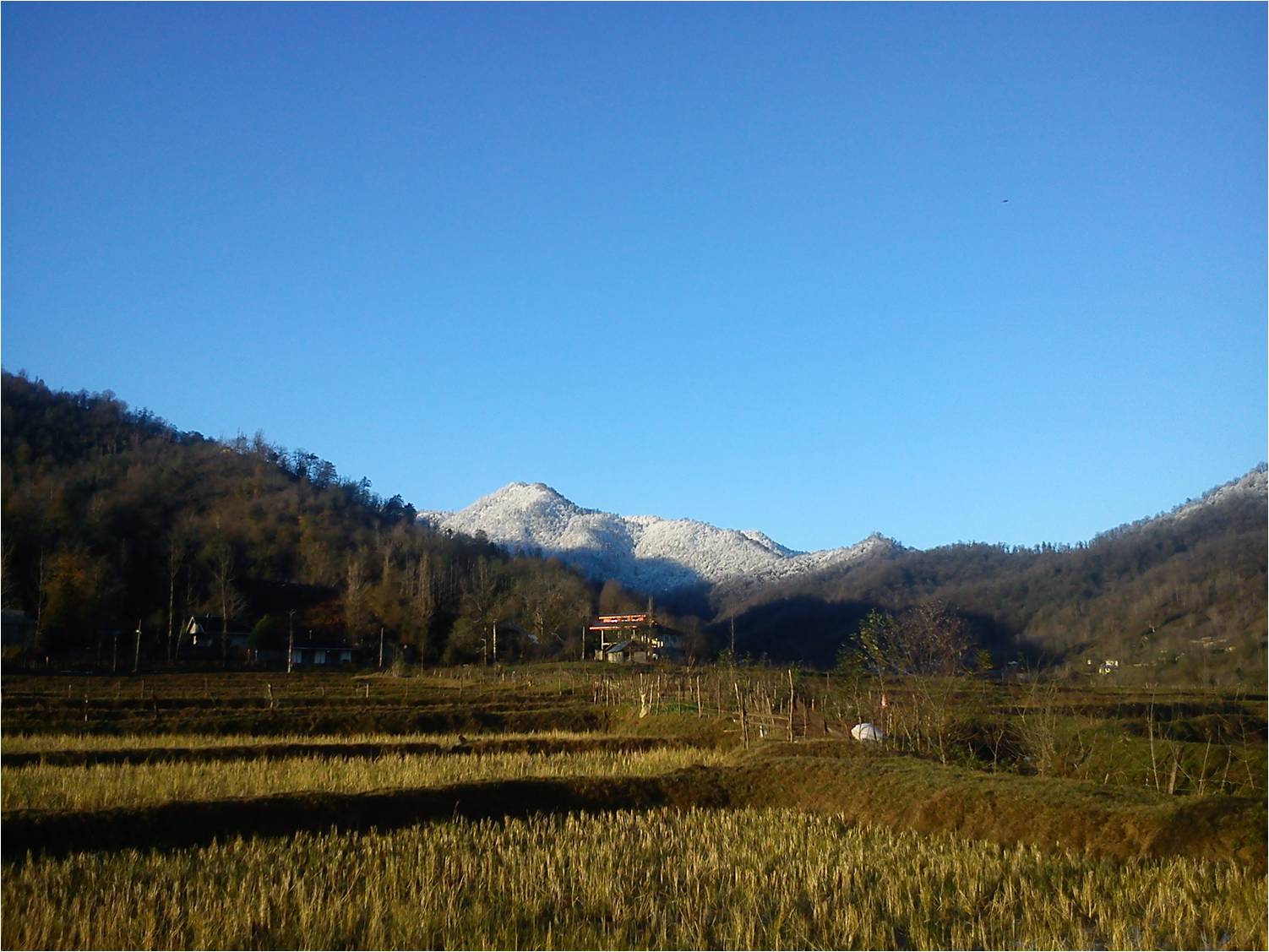 عکس برف پاییزی در روستای شولم