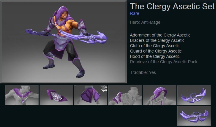 ست هیروی Antimage دوتا 2 The Clergy Ascetic Set