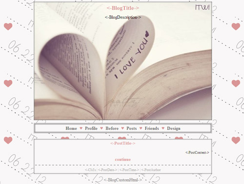 قالب دفتر خاطرات عاشقانه برای بلاگفا