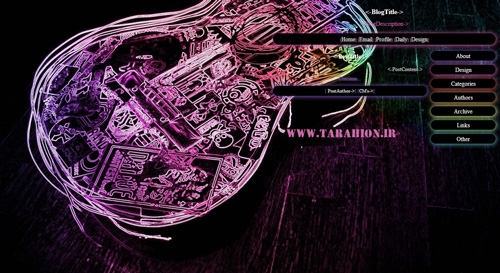 قالب گیتار الکتریک برای بلاگفا