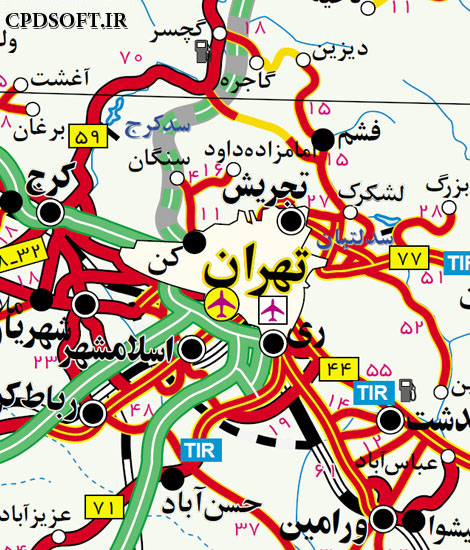 دانلود نقشه وکتور راه های ایران با زوم بی نهایت