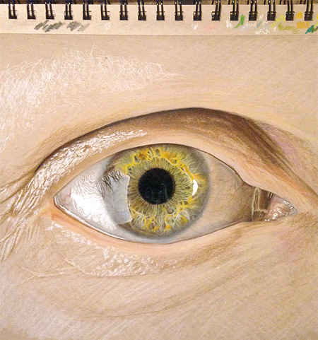 عکس نقاشی زیبا از چشم و لب با مداد