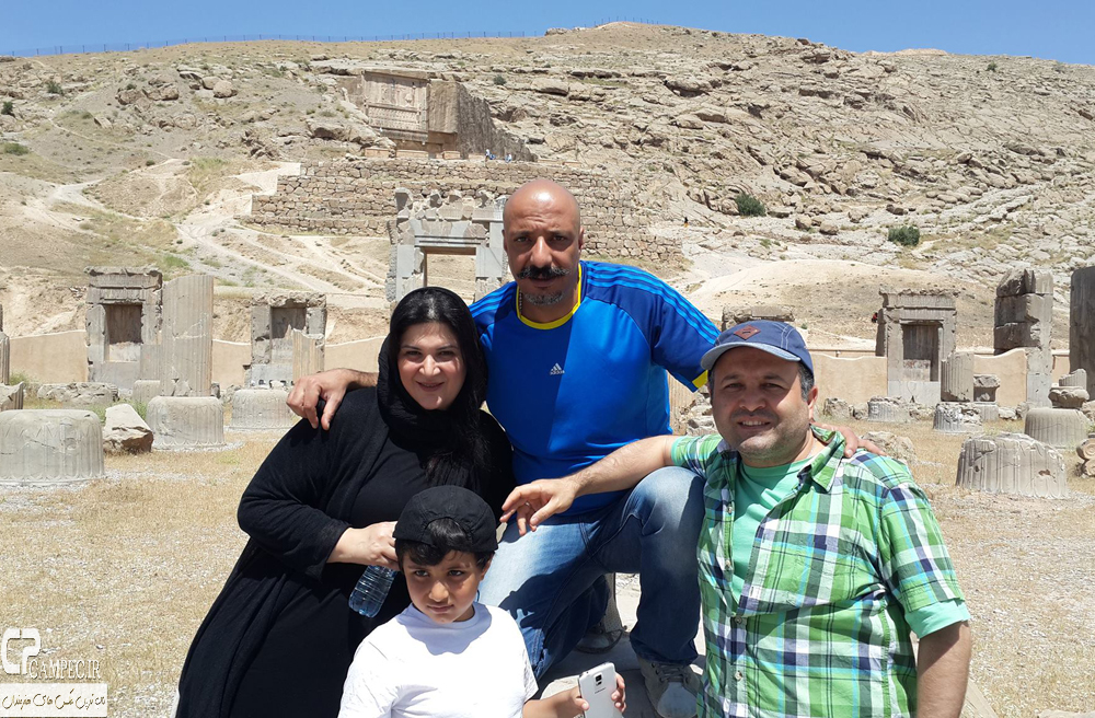 امیر جعفری و همسرش ریما رامین و پسرشان آیین و علی صالحی