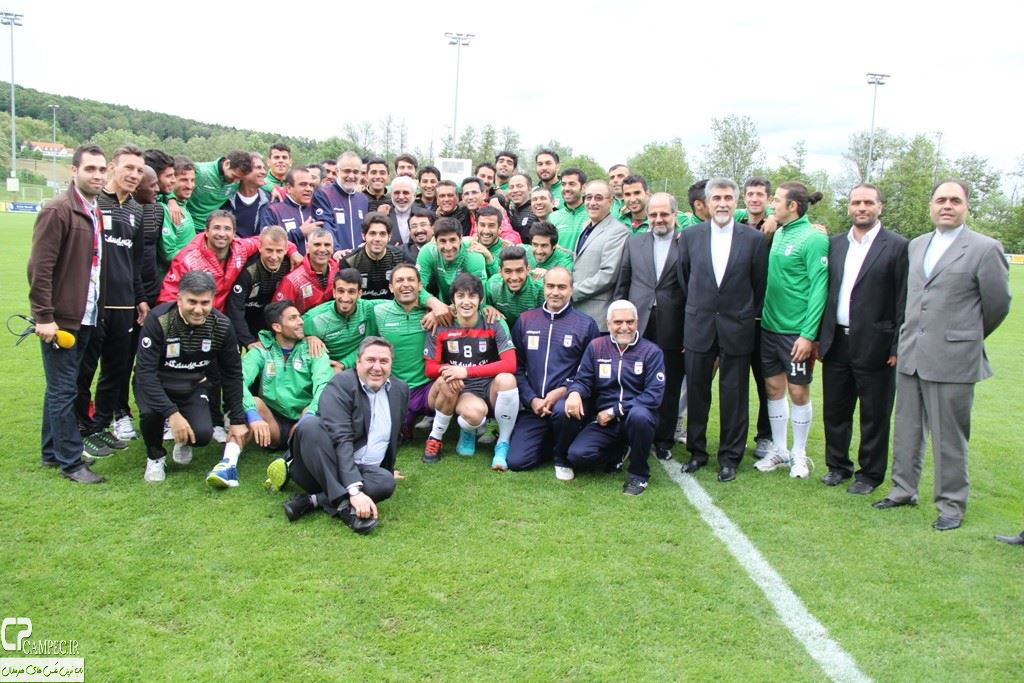 عکس های تمرین تیم ملی فوتبال در اتریش با حضور وزیر امور خارجه