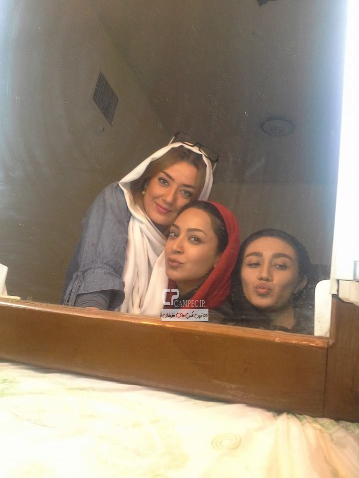 فریبا طالبی و نازلی رجب پور در پشت صحنه سریال ستایش2