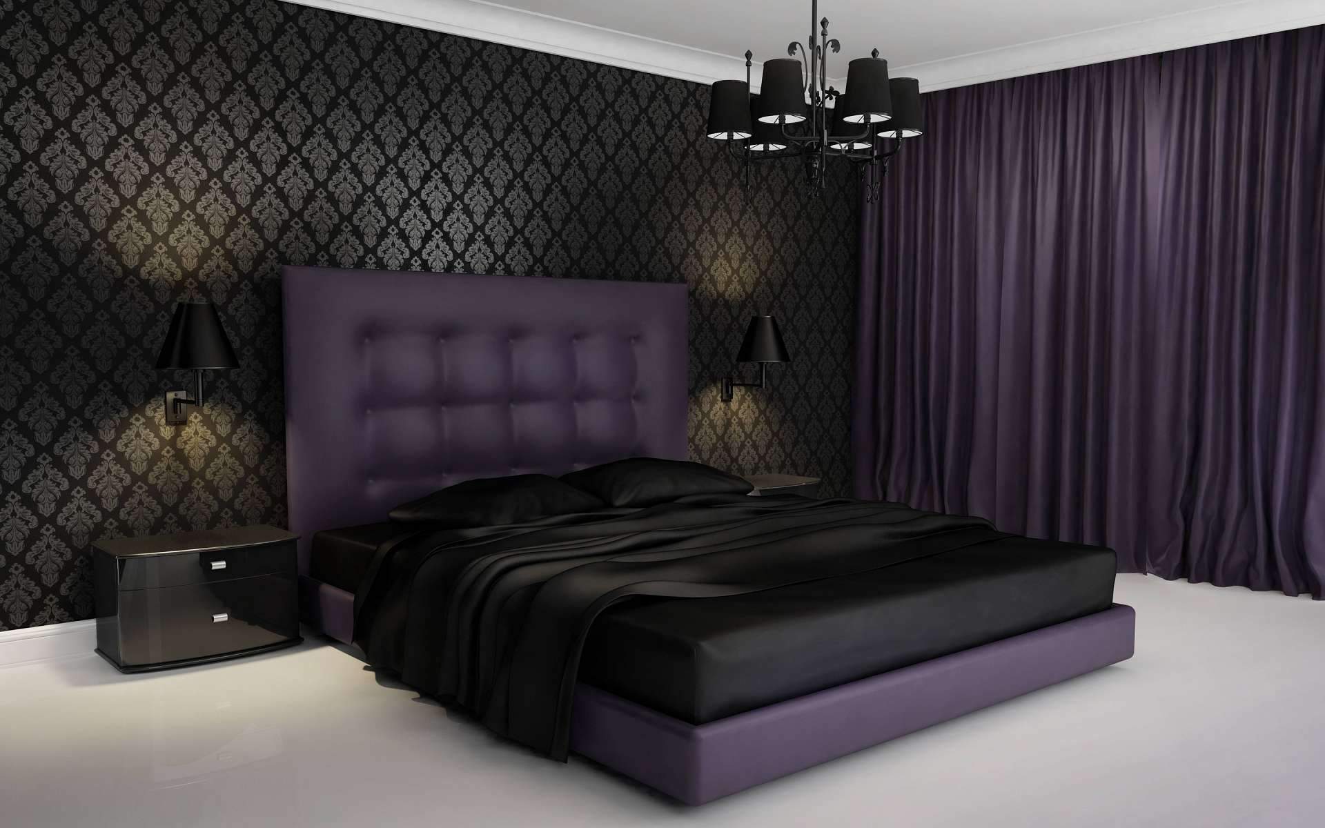 Black and Purple Bedroom Decor