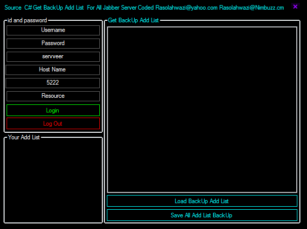 Jabber - FreeBuZz TeaM Source C# S2a Sender For All Jabber Server Coded By Rasolahwazi@nimbuzz.com Rasol@Nimbuzz.cm 42456465