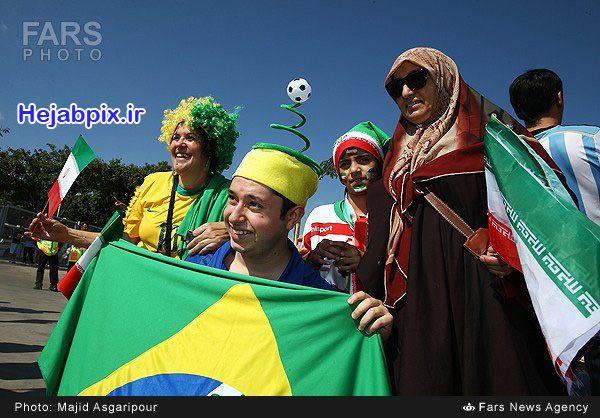 هواداران محجبه تیم ایران در جام جهان2014, دختران محجبه ایرانی در جام جهانی, حجاب در جا جهانی, دختر و زنان ایرانی و فوتبال2014