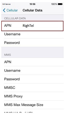  قسمت APN عبارت RighTel 