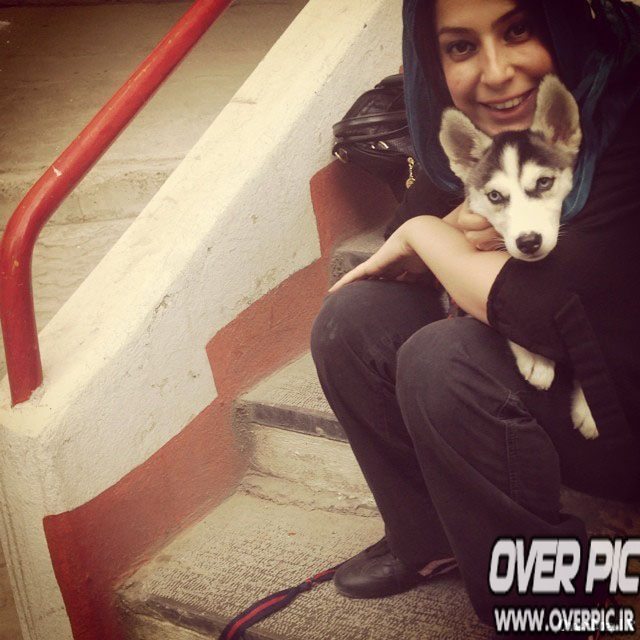 غزاله جزایری با سگش در تیر 93