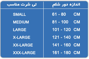 جدول سایز بندی گن لاغری | بیا TO گن