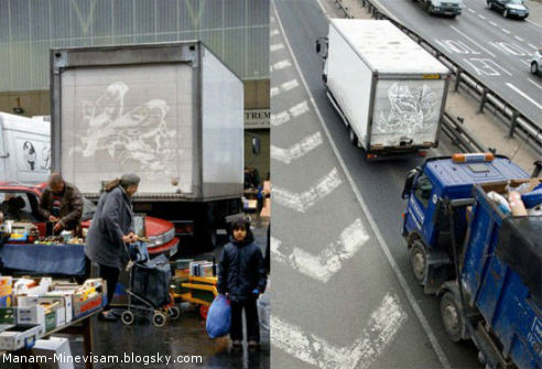 تصاویر هنری روی کامیون ها