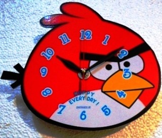 فروش ساعت دیواری پرندگان خشمگین رنگ قرمز