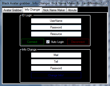 soft - Black Soft Manager (Avatar Grabber,Info Changer,Nick Name Maker) + Source C# By: Lari@NimBuzZ.CoM M2