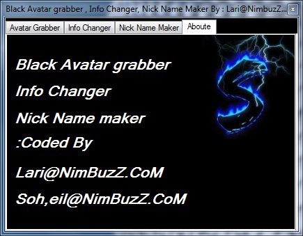 soft - Black Soft Manager (Avatar Grabber,Info Changer,Nick Name Maker) + Source C# By: Lari@NimBuzZ.CoM M5