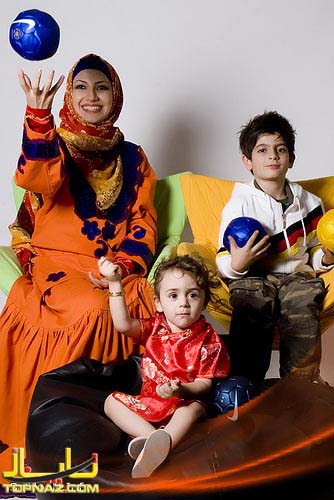 تصاویر جدید همسر علی صادقی و دختر و پسرش - ملیکا زارعی همسر علی صادقی