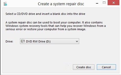 ساخت CD بوت تعمیر و بازیابی ویندوز 8