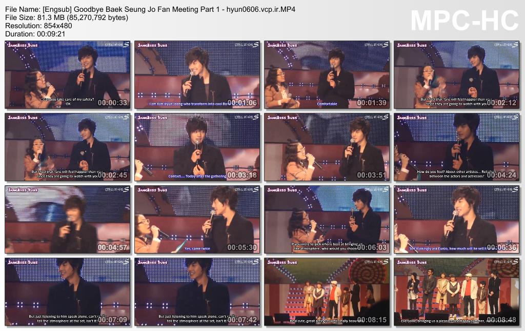 Seung Jo Collection - Fanmeeting - Talk - Engsub - Goodbye Baek Seung Jo FM 2010.10.21