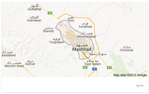 نقشه شهر مشهد مقدس برای گوشی های موبایل – جاوا