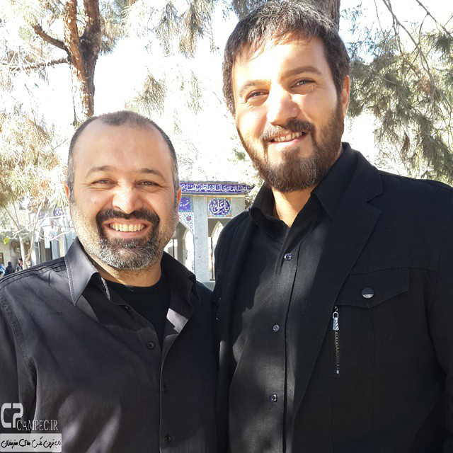 کامبیز دیرباز و علی صالحی در پشت صحنه سریال میکائیل