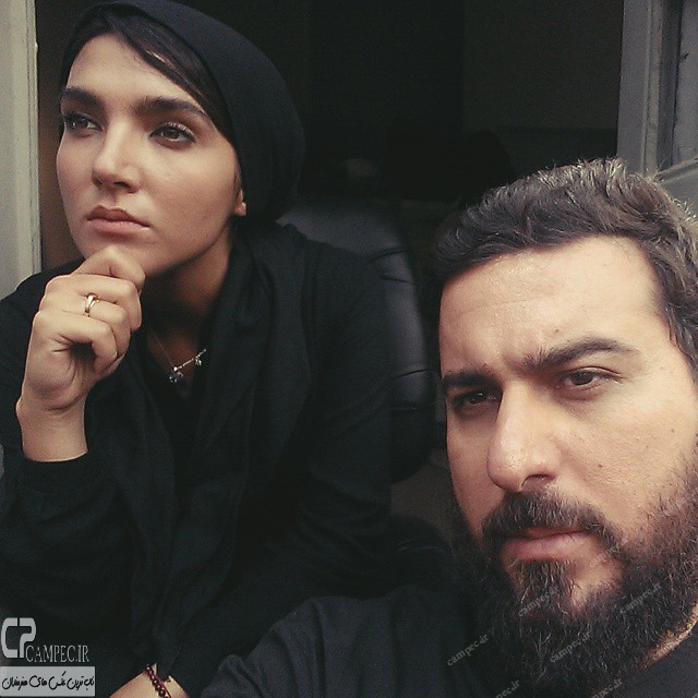 محسن کیایی و سارا رسول زاده در پشت صحنه سریال پرده نشین