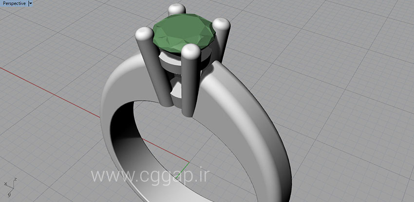 آموزش ساختن حلقه انگشتری نگین دار در برنامه راینو
