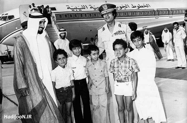 عکس قذافی و فرزندانش در امارات