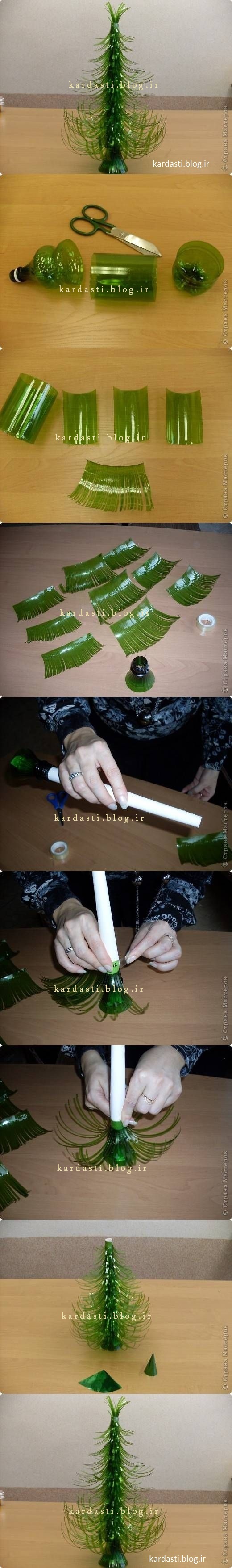 آموزش درست کردن درخت کاج با بطری پلاستیکی