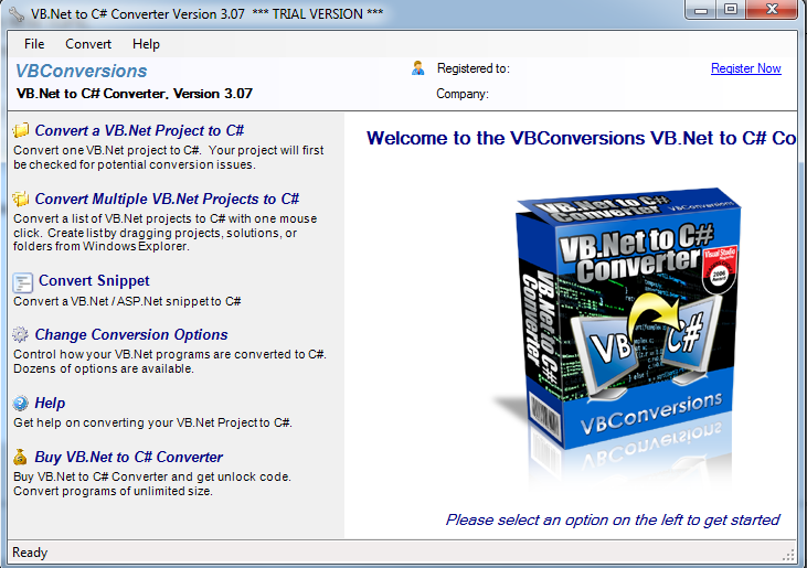 Converter VB.NET < to > C# Vbcsharp
