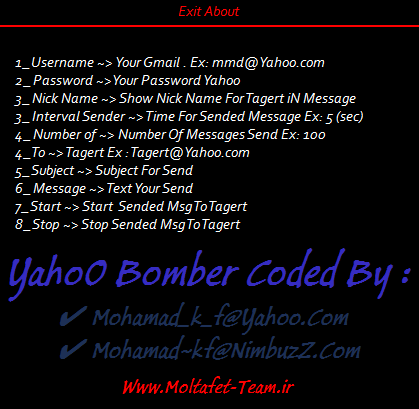 Yahoo Bomber (flooder) Soft + Source Code C# By Moltafet Team Bmbr2