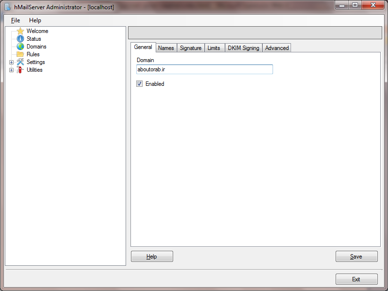 نرم افزار hmail server