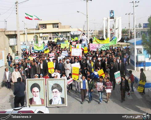 راهپیمایی یوم الله 22 بهمن در شهر عشق‌آباد طبس